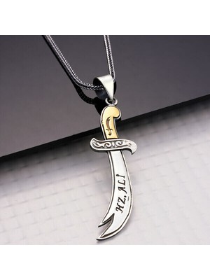 Zülfikar Hz Ali 925 Ayar Gümüş Erkek Kolye