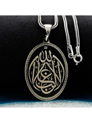 La Galibe Illallah Allah Tan Başka Galip Yoktur 925 Ayar Gümüş Erkek Kolye