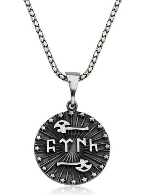 Baltalı Türk Yazılı 925 Ayar Gümüş Erkek Kolye