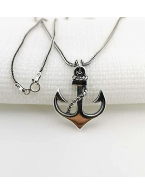 Denizci Çapa 925 Ayar Gümüş Erkek Kolye