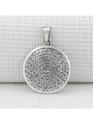 Esmaul Husna Dualı Büyük Boy 925 Ayar Gümüş Erkek Kolye Ucu