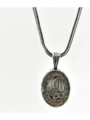 Tuğra Tasarımlı Dualı 925 Ayar Gümüş Erkek Kolye