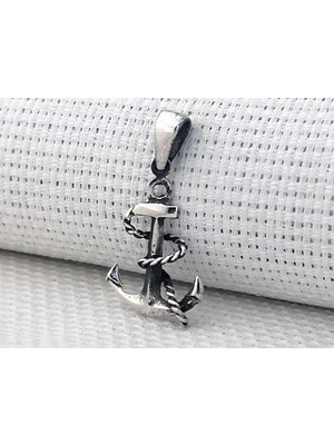 Denizci Çapa  Küçük Boy 925 Ayar Gümüş Erkek Kolye Ucu