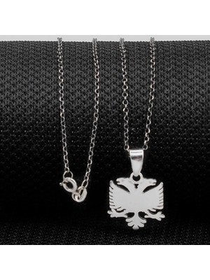 Çift Başlı Kartal 925 Ayar Gümüş Erkek Kolye