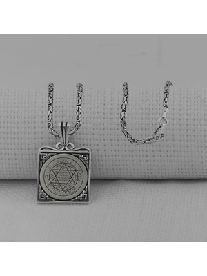 Süleyman Mührü 925 Ayar Gümüş Erkek Kolye