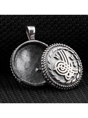 Çift Taraflı Açılabilir Cevşen 925 Ayar Gümüş Erkek Kolye Ucu