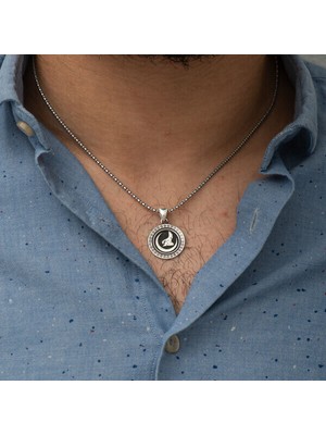 Bozkurt Hilal  925 Ayar Gümüş Erkek Kolye