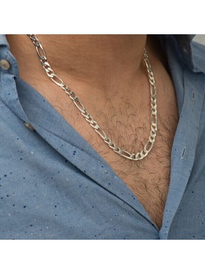 Figaro Zincir 7,20MM 925 Ayar Gümüş Erkek Kolye