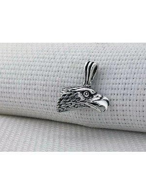 Kartal Kafası Tasarımlı 925 Ayar Gümüş Erkek Kolye Ucu