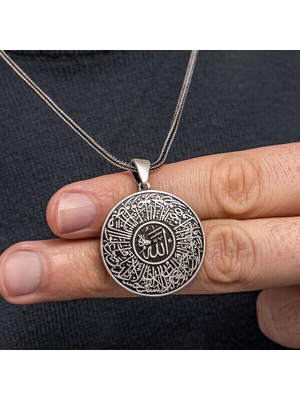 Asr Suresi Cevşen Dualı 925 Ayar Gümüş Erkek Kolye