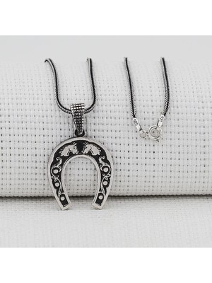 Nazar Boncugu Tasarımlı Üçgen Muska Kebir Dualı Cevşen 925 Ayar  Gümüş Erkek Kolye Ucu