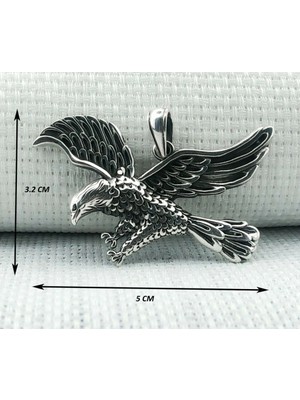 Kartal Tasarımlı 925 Ayar Gümüş Erkek Kolye Ucu
