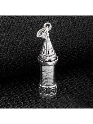 Minare Tasarımlı Cevşen Kebir Dualı 925 Ayar Gümüş Erkek Kolye
