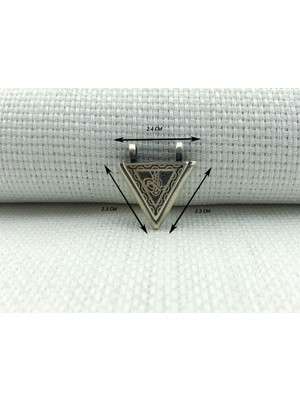 Osmanlı Tuğralı Üçgen Cevseni Kebir 925 Ayar Gümüş Erkek Kolye Ucu