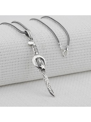 Ay Yıldız Tasarımlı  925 Ayar Gümüş Erkek Kolye