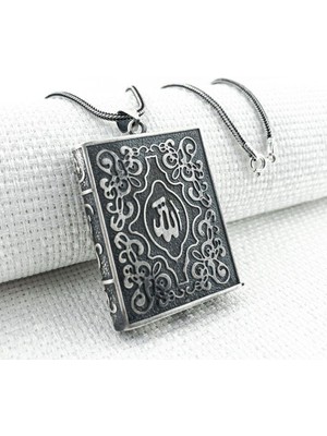 Allah Yazılı Cevşeni Kebir Dualı 925 Ayar Gümüş Erkek Kolye