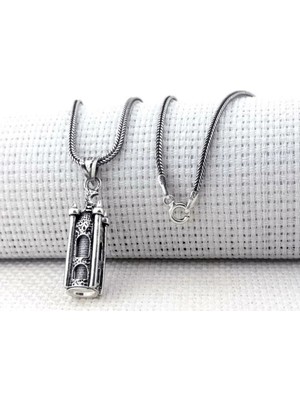 Minare Tasarımlı Cevşen Kebir Dualı 925 Ayar Gümüş Erkek Kolye