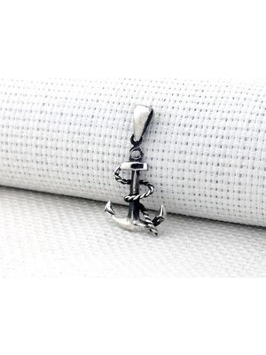 Denizci Çapa  Küçük Boy 925 Ayar Gümüş Erkek Kolye Ucu