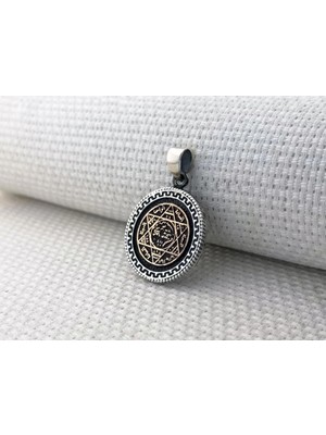 Hz Süleyman Mührü 925 Ayar Gümüş Erkek Kolye Ucu