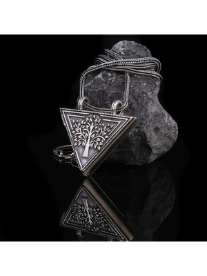 Muska Kabi Cevşen 925 Ayar Gümüş Erkek Kolye