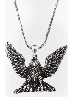 Kartal Simgeli 925 Ayar Gümüş Erkek Kolye