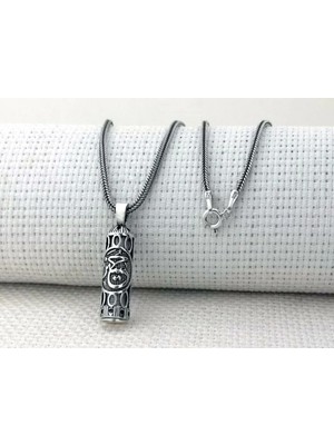 Hüseyin Yazılı Kebir Dualı Cevşen 925 Ayar Gümüş Erkek Kolye
