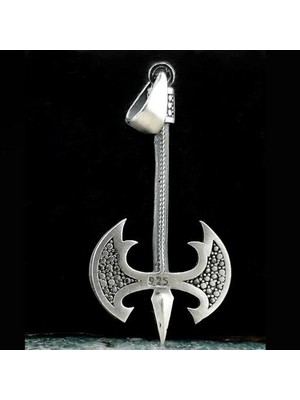 Özel Balta Tasarımlı 925 Ayar Gümüş Erkek Kolye Ucu