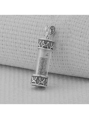 Silindir Tasarımlı Cevşeni Kebir Dualı 925 Ayar Gümüş Erkek Kolye Ucu