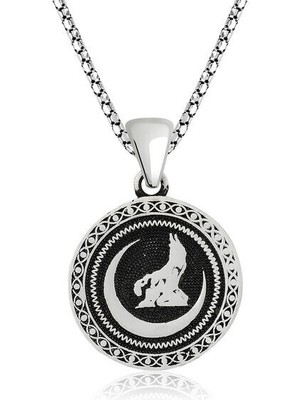 Hilal Bozkurt 925 Ayar Gümüş Erkek Kolye