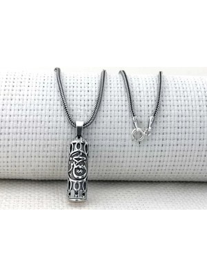 Hüseyin Yazılı Cevşeni Kebir Dualı Cevşen Muskalık  925 Ayar Gümüş Erkek Kolye