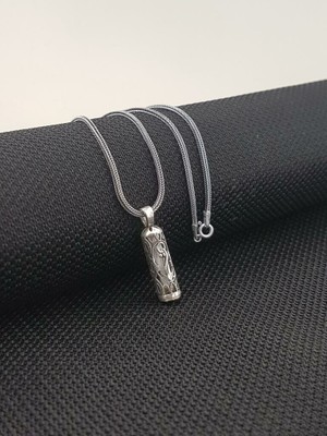 Çapa Tasarımlı Cevşeni Kebir Dualı Yazılı 925 Ayar Gümüş Erkek Kolye