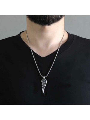 Kartal Kanadı Tasarımı  925 Ayar Gümüş Erkek Kolye