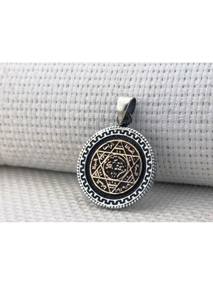 Hz Süleyman Mührü 925 Ayar Gümüş Erkek Kolye Ucu