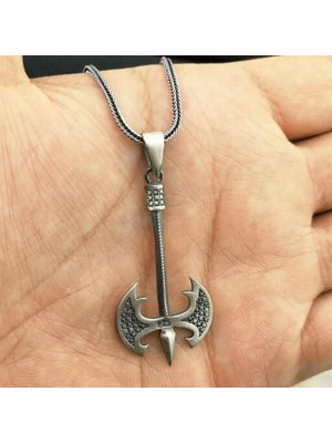 Balta Tasarımlı 925 Ayar Gümüş Erkek Kolye