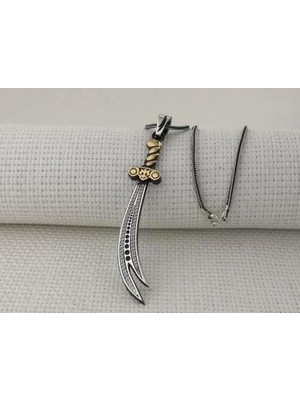 Zülfikar Figürlü Dualı 925 Ayar Gümüş Erkek Kolye