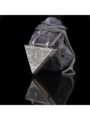 Muska Kabi Cevşen  4cm 925 Ayar Gümüş Erkek Kolye