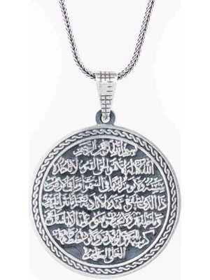 Tutaste Jewellery 925 Ayar Gümüş Ayetel Kursi Temalı Erkek Kolye, Özel Tasarım ve Zarif Maden