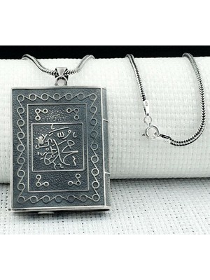 Allah Muhammet Yazılı Cevşeni Kebir Dualı 925 Ayar Gümüş Erkek Kolye