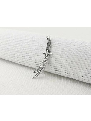 Zülfikar Figürlü Dualı 925 Ayar Gümüş Erkek Kolye