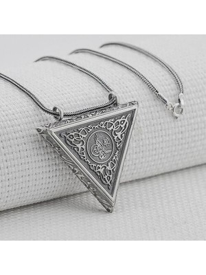 Osmanlı Tugralı Cevşeni Kebir Dualı 925 Ayar Gümüş Erkek Kolye