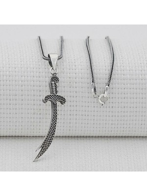 Zülfikar Tasarımlı 925 Ayar Gümüş Erkek Kolye