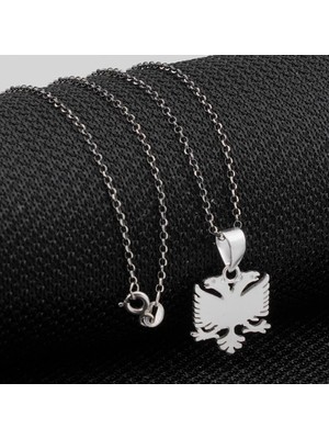 Çift Başlı Kartal 925 Ayar Gümüş Kolye