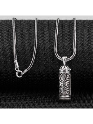 Tasarım Cevşen Dualı 925 Ayar Gümüş Erkek Kolye