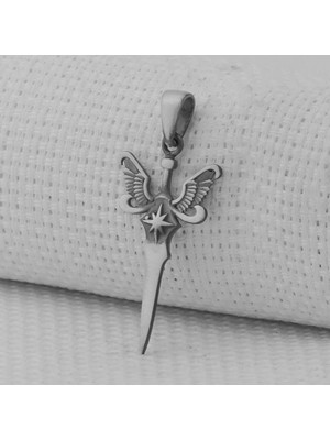 Melek Kanatlı 925 Ayar Gümüş Erkek Kolye Ucu