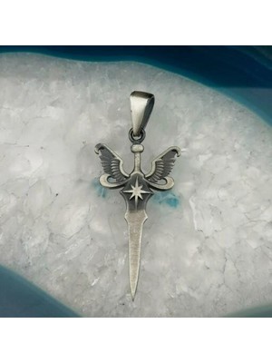Melek Kanadı Tasarımlı 925 Ayar Gümüş Erkek Kolye Ucu