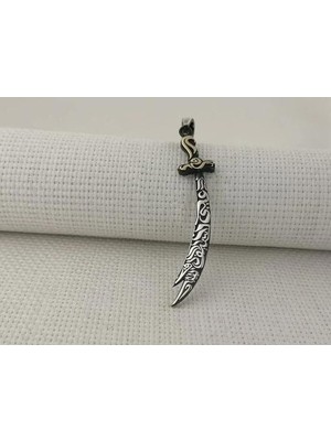 Zülfikar Figürlü Dualı 925 Ayar Gümüş Erkek Kolye