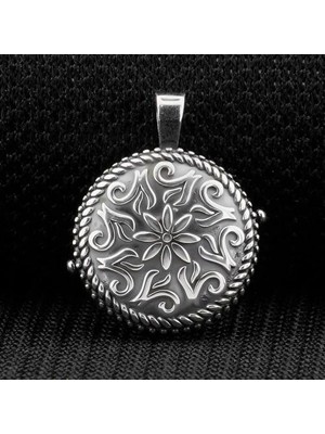 Çift Taraflı Açılabilir Cevşen  925 Ayar Gümüş Erkek Kolye Ucu