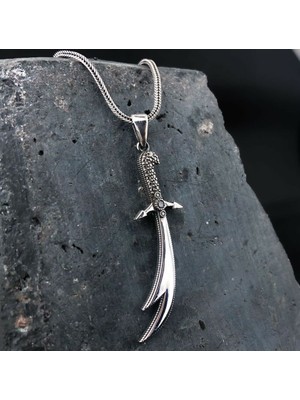 Zulfikar 925 Ayar Gümüş Erkek Kolye