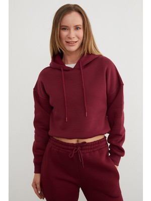 3 Iplik Basic Kapüşonlu Sweatshirt