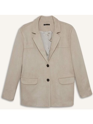 DeFacto Regular Fit Ceket Yaka Süet Blazer Ceket E7236AX25AU